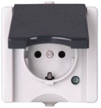 Kopp 947456005 Schutzkontsteckd AP-FR 1-fach KS 16A 250V Aquatop hg/dg