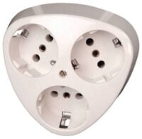 Kopp 111401004 Schutzkontaktsteckdose 3-fach D60mm 16A 250V Kompl creme-weiß