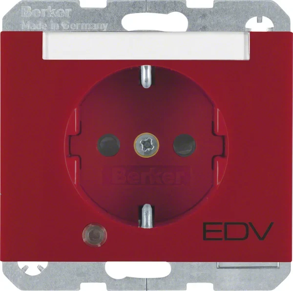 Berker Berker SCHUKO-Steckdose rt/gl Kontroll-LED 41107115