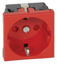 Legrand 077214 Schuko Steckdose (SK) codiert 2-modulig Mosaic rot