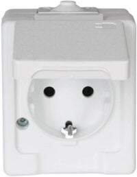 Kopp 100602003 Schutzkontsteckdose AP-FR 1-fach 2-polig16A 250V IP44 Std arktis