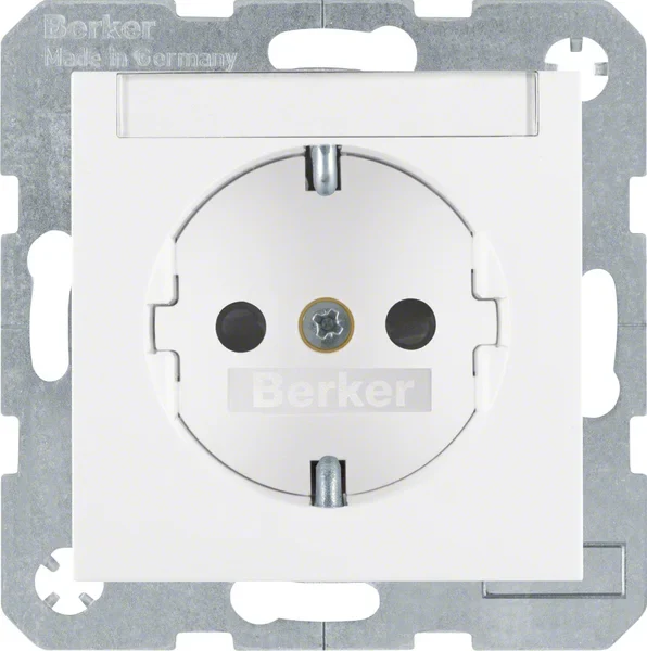 Berker Berker SCHUKO-Steckdose pws/gl mit Beschriftungsfeld 41498989