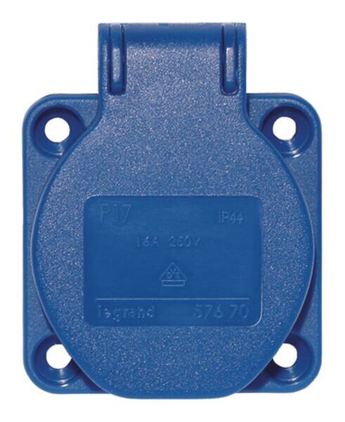 Legrand 057670 Einbau SCHUKO Steckdose P17 Tempra 16A blau deutscher Standard