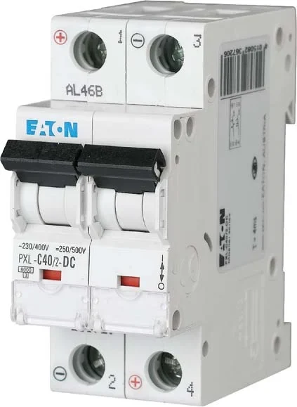 Eaton (Installation) Leitungsschutzschalter 40A,2-polig, Steckklemme C, DC PXL-C40/2-DC