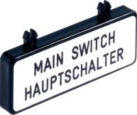 Siemens 3LD9286-1A Zusatzschild Deutsch/ Englisch 47x17mm