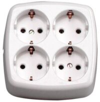 Kopp 121001009 Schutzkontaktsteckdosen- leiste 4-fach ohne Zul.16A 250V arktis-weiß