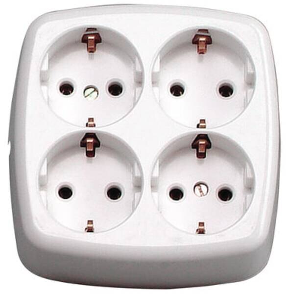 Kopp Kopp 121001009 Schutzkontaktsteckdosen- leiste 4-fach ohne Zul.16A 250V arktis-weiß