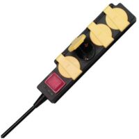 Kopp 223012002 FR-Steckdosenleiste 4-für IP44 beleuchtet Schalter 1,4m 16A 250V gelb