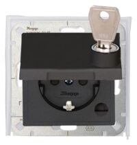 Kopp 954615006 HK07-Steckdose mit Klappdeckel abschließbar