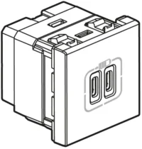 Legrand 079390 USB-Lademodul 2xUSB-C 2-modulig 3A Mosaic Aluminium