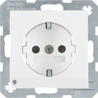 Berker SCHUKO-Steckdose pws/matt LED-Orientierungsl. 41091909