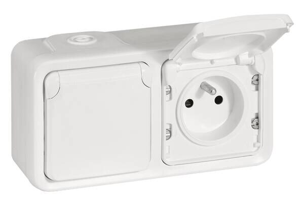 Legrand Legrand 070742 Gehäuse 2-fach waagerecht FR-Aufputz Plexo55 artic