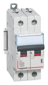Legrand 409452 DX3 LS-Schalter D 20A 2-polig 10kA 400VAC 2TE