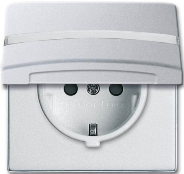Busch-Jaeger Busch-Jaeger Schuko-Steckdoseneinsatz IP44 Aluminium-Silber 20 EUGKBN-33-101
