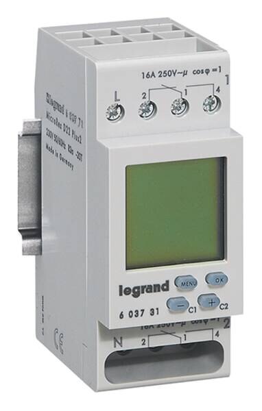 Legrand Legrand 603781 MicroRex D22 Plus 2 230V digitale Wochenzeitschaltuhr 2-Kanal 2TE