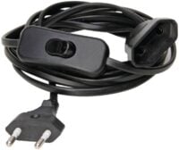 Kopp 146305094 Verlskabel mit Eurostecker und Schalter 3m Farbe:schwarz