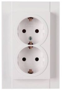 Kopp 929529084Schutzkontaktsteckdose 2-fachKS D 60mm 16A Athenis reinweiß