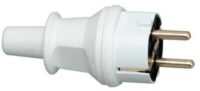 Kopp 173002007 PVC Schutzkontaktstecker IP44 bis 3x1,5qmm 16A 250V arktis-weiß