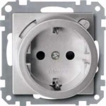 Merten FI-Steckdosen-Einsatz alu Schuko BRS 232860
