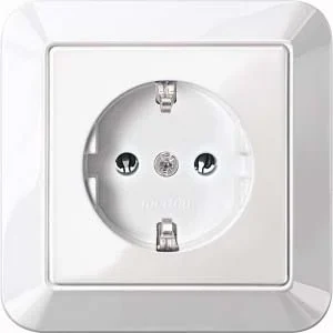 Merten Merten SCHUKO-Steckdose pws/gl volle Abdeckplatte MEG2301-1019