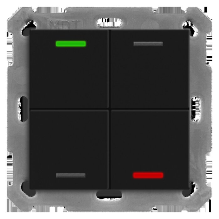 MDT KNX Taster 4-fach Light 55 schwarz matt Neutral BE-TAL550406.01 – Bild 1