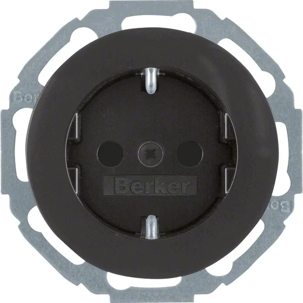 Berker Berker SCHUKO-Steckdose schwarz/glänzend 47552045