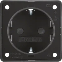 Berker SCHUKO-Steckdose schwarz/matt Erh Berührungsschutz 947792503