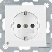 Berker SCHUKO-Steckdose pws/gl LED-Orientierungsl. 41098989