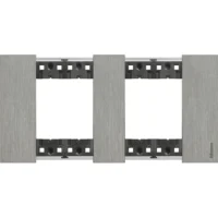 BTicino KA4802M2ZG LivingNow Abdeck- rahmen 2x2-modulig in Farbausführung Steel