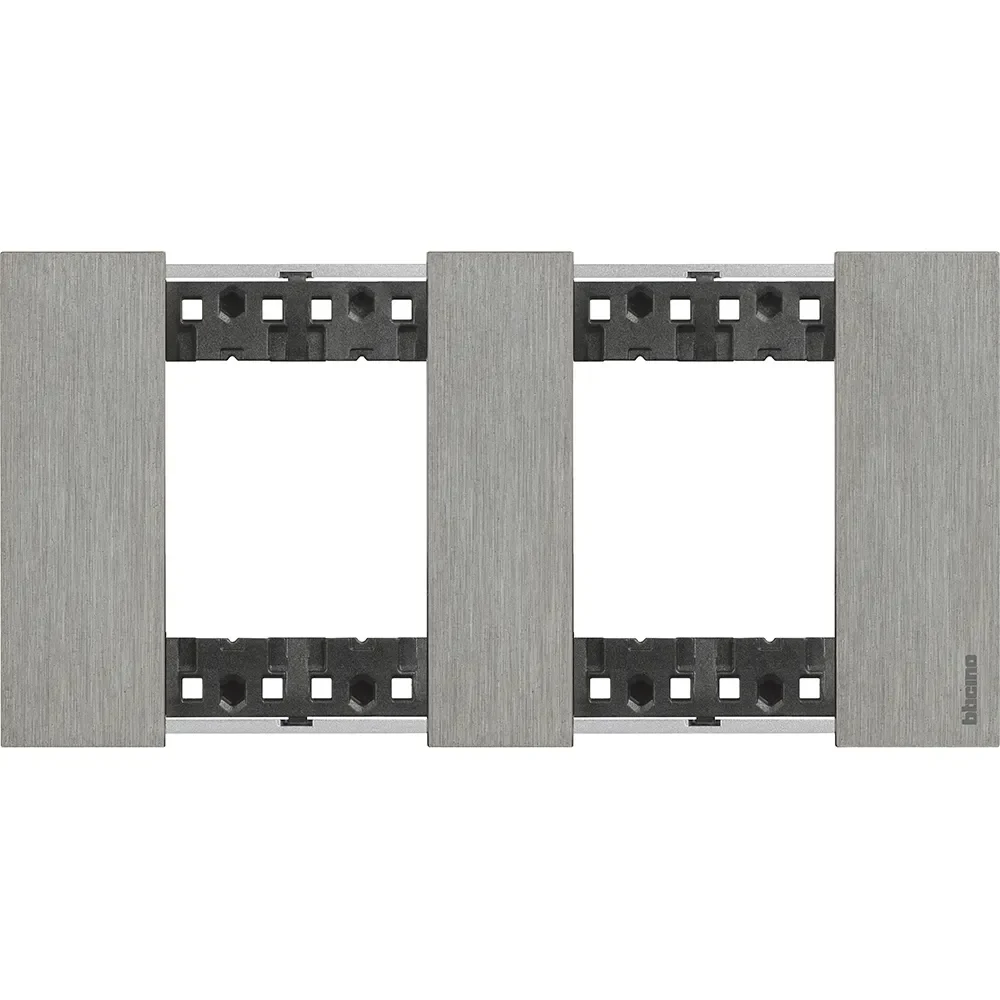 Legrand BTicino KA4802M2ZG LivingNow Abdeck- rahmen 2x2-modulig in Farbausführung Steel