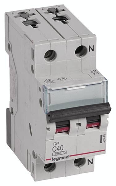 Legrand 403463 TX3 LS-Schalter C 40A 1-polig+N 6kA 230VAC 2TE