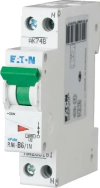 Eaton (Installation) Leitungsschutzschalter 6 A, 1-polig+N, Steckklemme B PLN6-B6/1N-DE