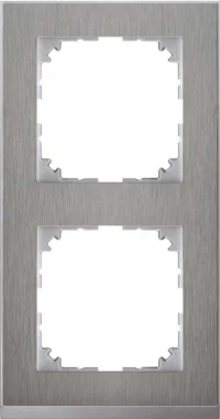 Merten Decor-Rahmen 2-fach Edelstahl/aluminium MEG4020-3646