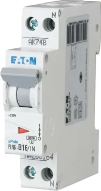 Eaton (Installation) Leitungsschutzschalter 16A, 1-polig+N, Steckklemme C PLN6-C16/1N-DE
