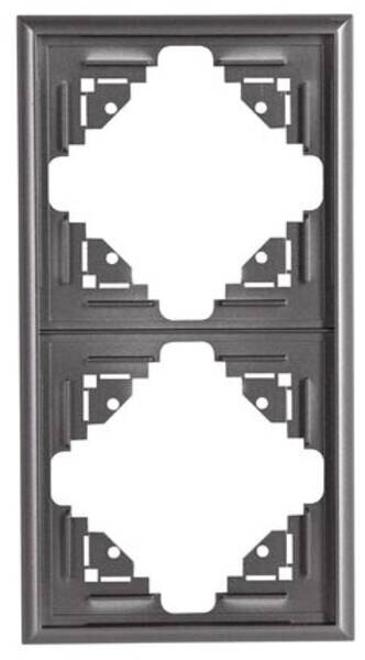 Kopp Kopp 309215068 Abdeckrahmen 2-fach Malta anthrazit-silber