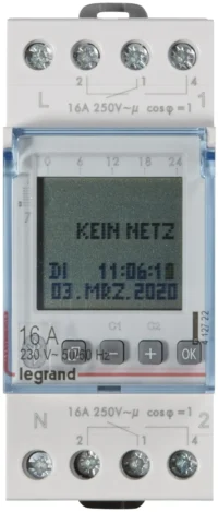 Legrand 412726 AlphaRex³ DY22 BLE 230VAC Jahres+ Wochenschaltuhr mit Astro 2-Kanal