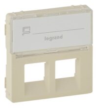 Legrand 755481 Abdeckung RJ11/RJ45 mit B.-feld 2-fach Valena Life mandelweiß