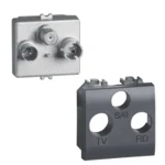 BTicino L4210M2DN LivingLight Anschluss- dose für TV-Radio-Sat 2M Anthrazit