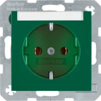 Berker SCHUKO-Steckdose gn/gl mit Beschriftungsfeld 47508903
