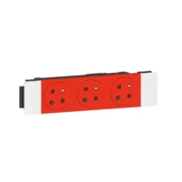 Legrand 077123L Steckdose 3-fach 45° F/B Standard codiert Snap-On EBS Mosaic rot