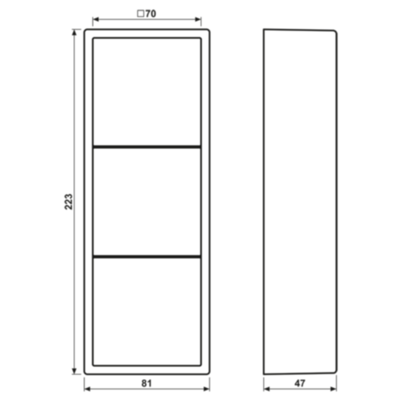 Jung Jung LS 583 A LG AP-Kappe 3-fach Serie LS lichtgrau