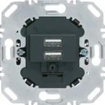 Berker USB Ladesteckdose 230V 2-fach 3A anthrazit 260205