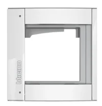 BTicino 350212 Abdeckrahmen 1M mit Träger für Türstation SFERA Aluminium Allwhite