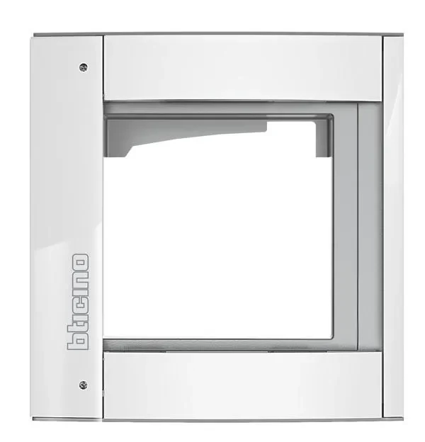 Legrand BTicino 350212 Abdeckrahmen 1M mit Träger für Türstation SFERA Aluminium Allwhite