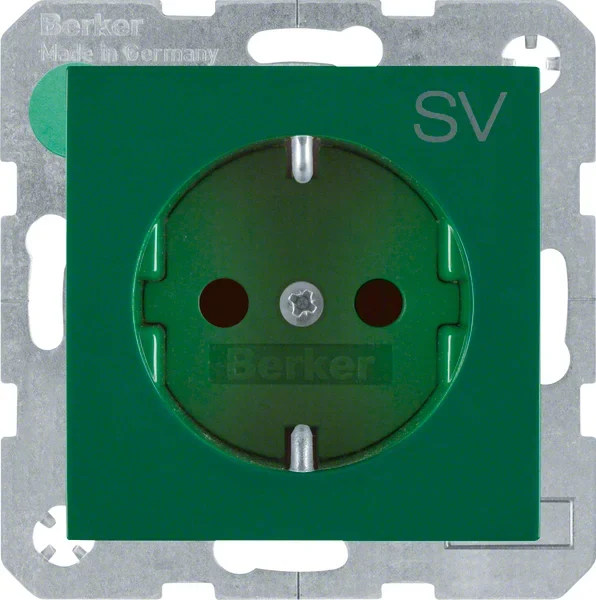 Berker SCHUKO-Steckdose grün glänzend 47238903