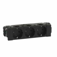 Legrand 077233L MSC 3xSchuko Steckdose DLP-Clip erhöht Berührungsschutz schwarz