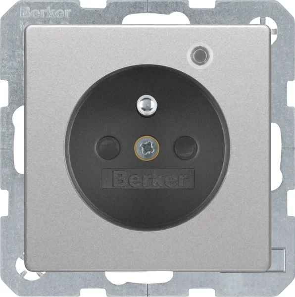 Berker Berker Steckdose alu/samt mit Schutzkontakt 6765096084