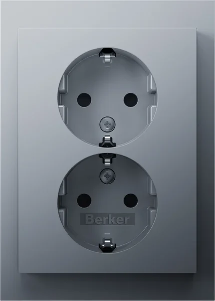Berker Berker Doppelsteckdose SCHUKO K.5 aluminium matt lackiert. 47597003