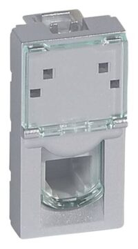 Legrand 079231 Telefondose 1-fach RJ11 2-modulig Mosaic Aluminium