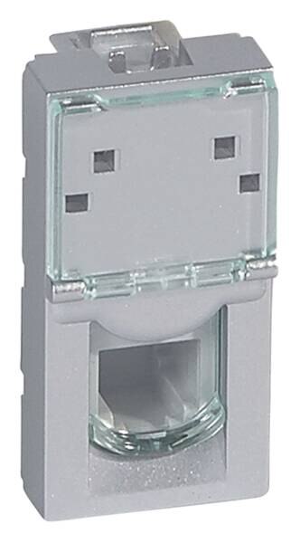 Legrand Legrand 079231 Telefondose 1-fach RJ11 2-modulig Mosaic Aluminium